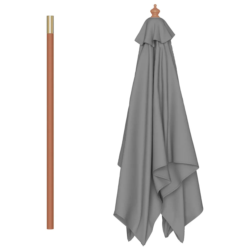 Ombrellone da Esterni-Ombrello da giardino con Palo in Legno 150x200 cm Antracite