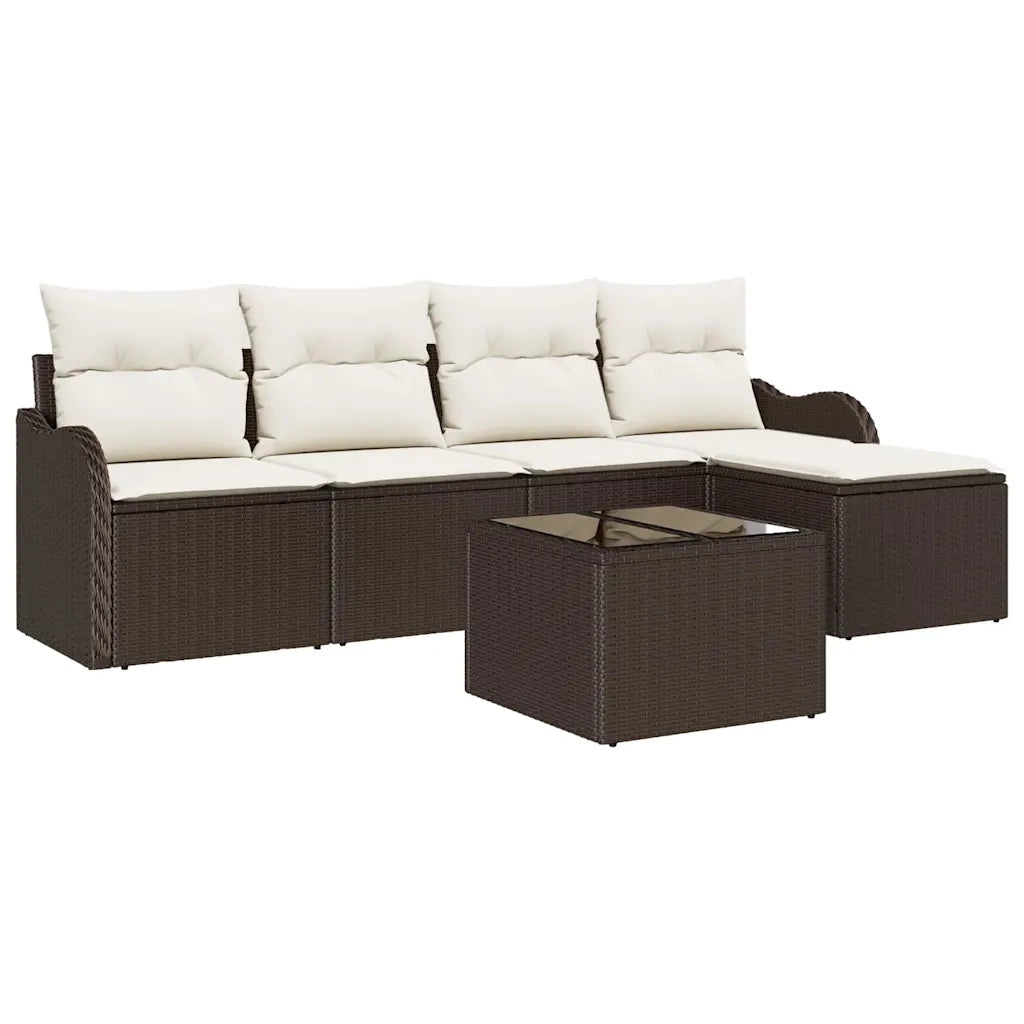 Set Divano da Giardino Marrone polyrattan 3345668