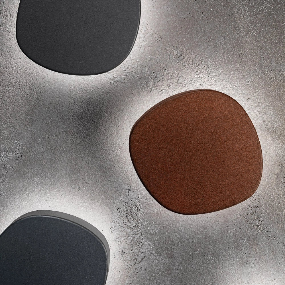 Applique LED da parete Zafferano Ciottolo IP54 7W 890lm 3000K in alluminio Corten