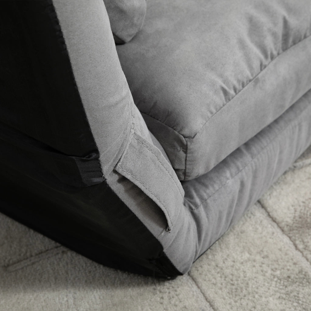 Divano Letto 2 Posti Reclinabile ¨C Xylo ¨C Tessuto Grigio Chiaro 130x73x60 cm