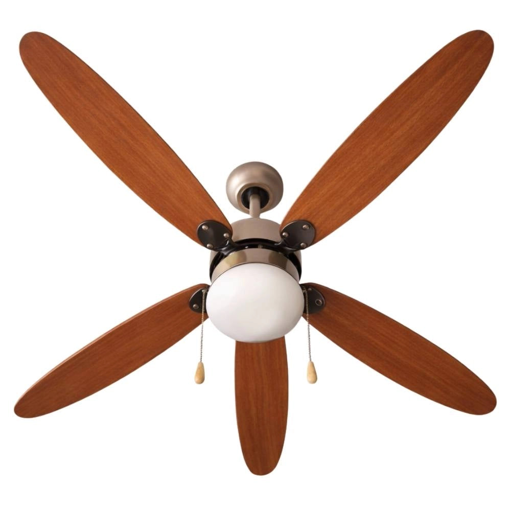 Ventilatore a soffitto di varie colorazioni con luce zephir 5 pale in legno, 3 velocità *** colore marrone, confezio...