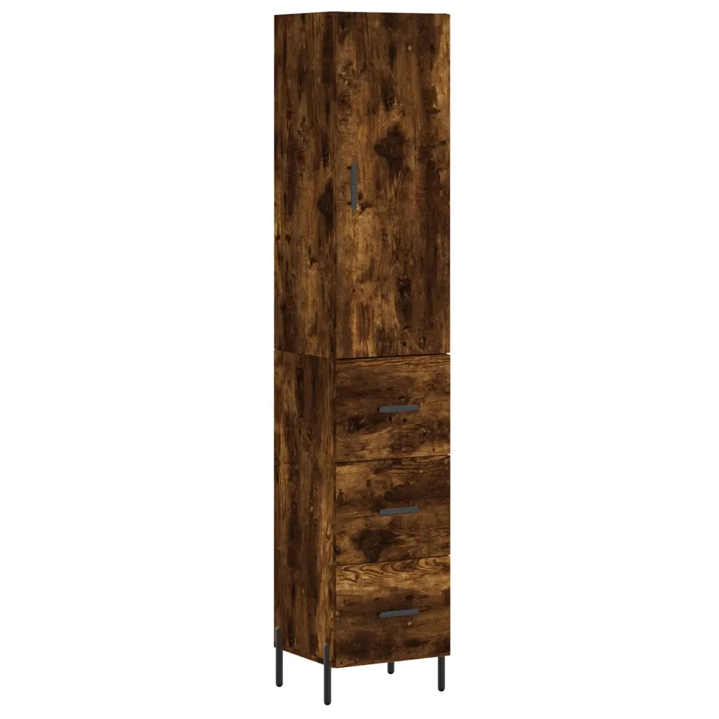 Credenza-Buffet-Armadio da cucina Rovere Fumo 34,5x34x180 cm in Legno Multistrato 921559