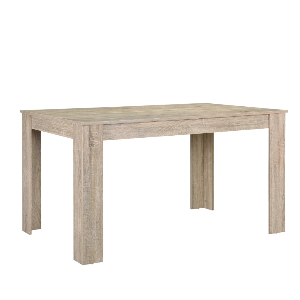 Tavolo da pranzo in rovere con 6 sedie rivestite in similpelle grigio scuro 140x90 cm 03_0004049