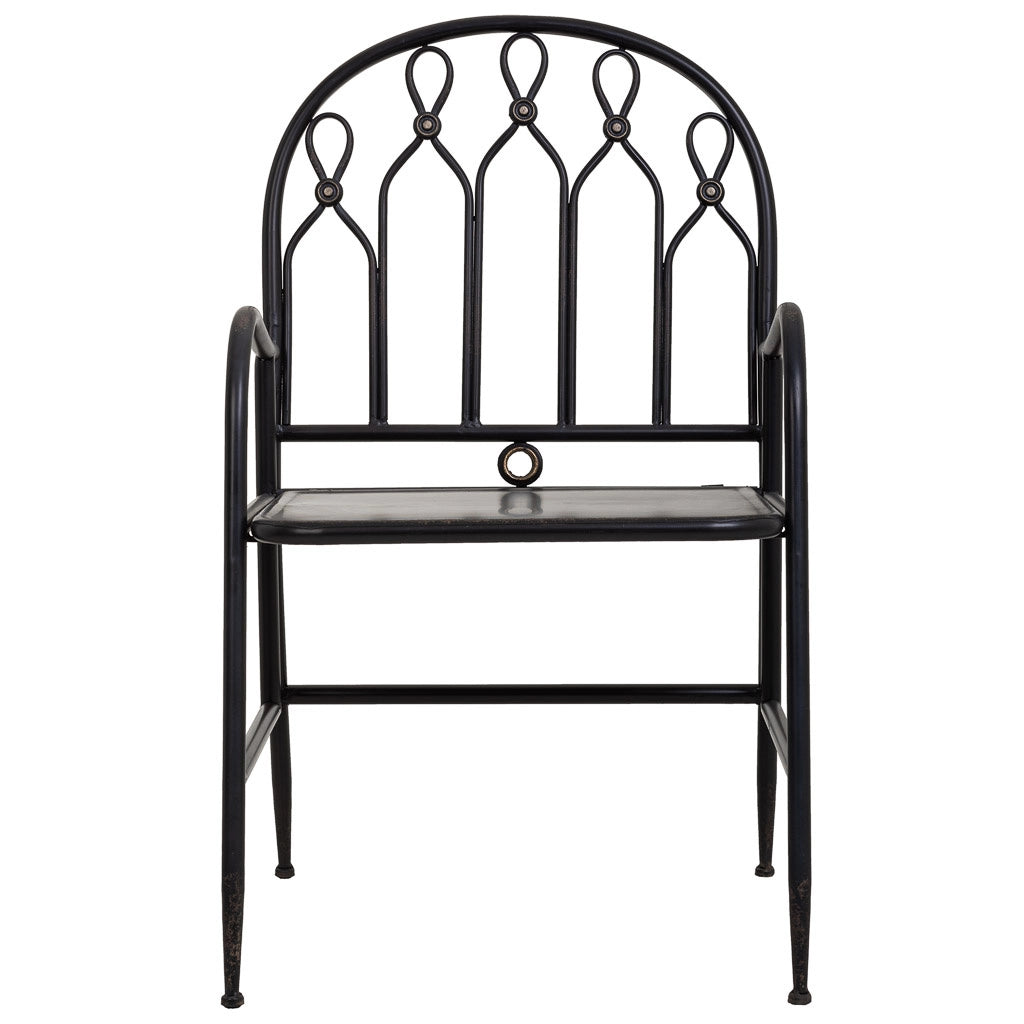 Sedia in metallo nero 55x56x96h