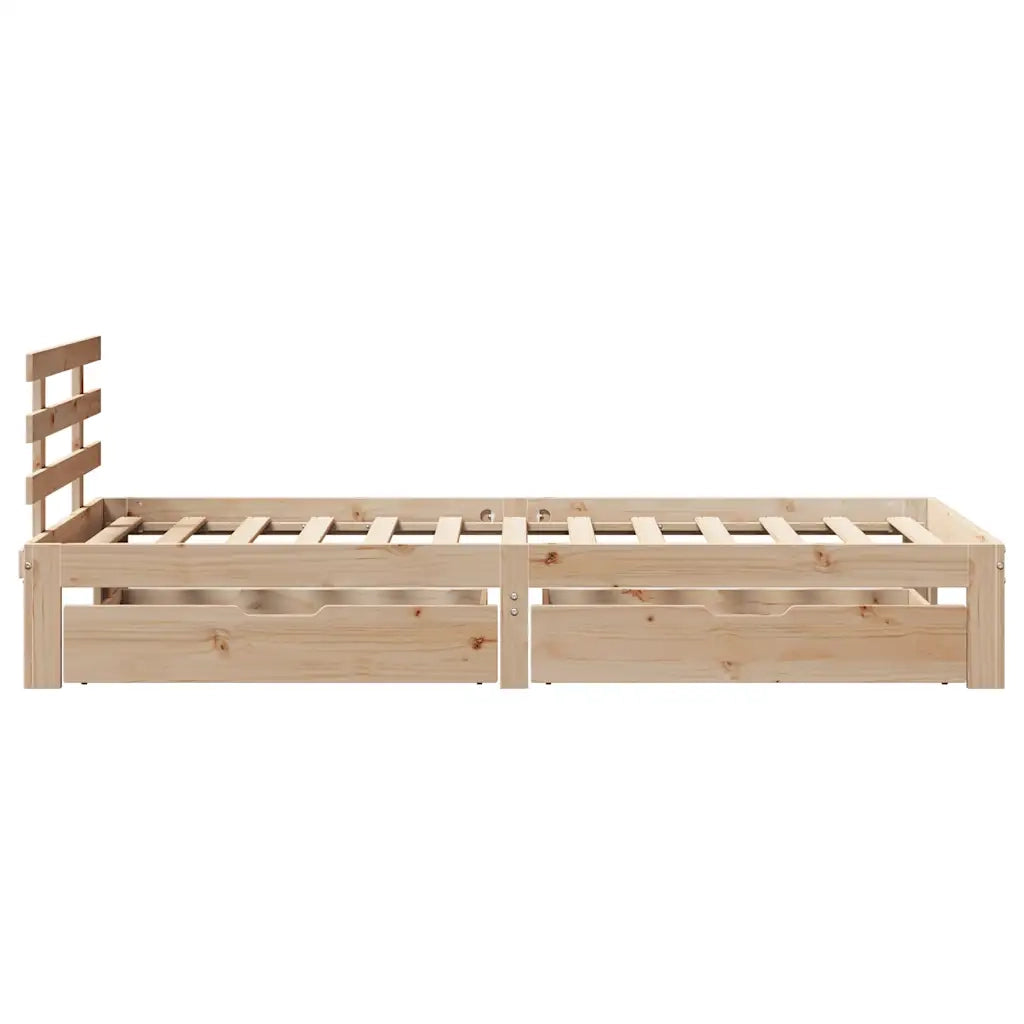 Giroletto con Cassetti-Struttura Letto con contenitore 100x200 cm Legno Massello di Pino 663972