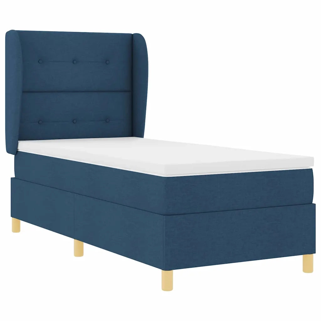 Letto a molle con materasso Blu 200 x 90 cm Tessuto 3340738
