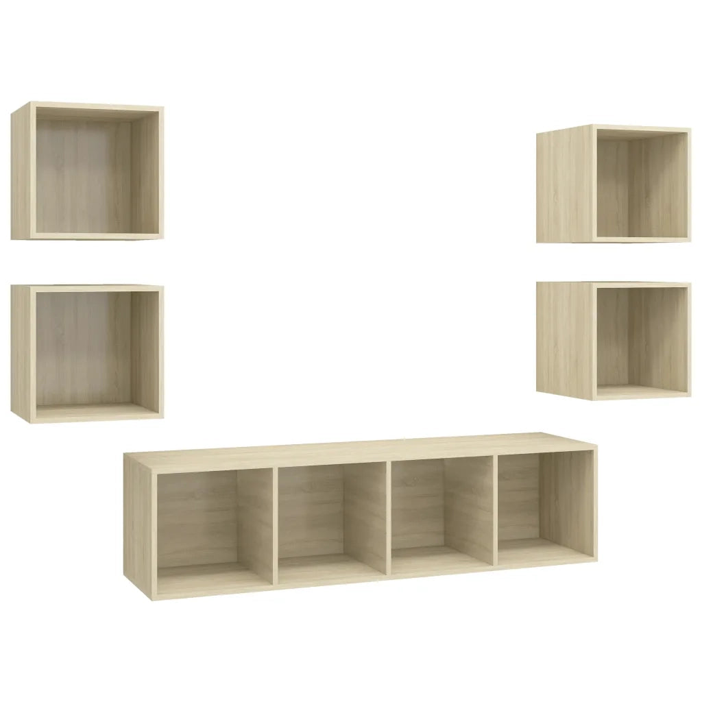Set Mobili TV 5 pz Rovere Sonoma in Legno Multistrato 3079622