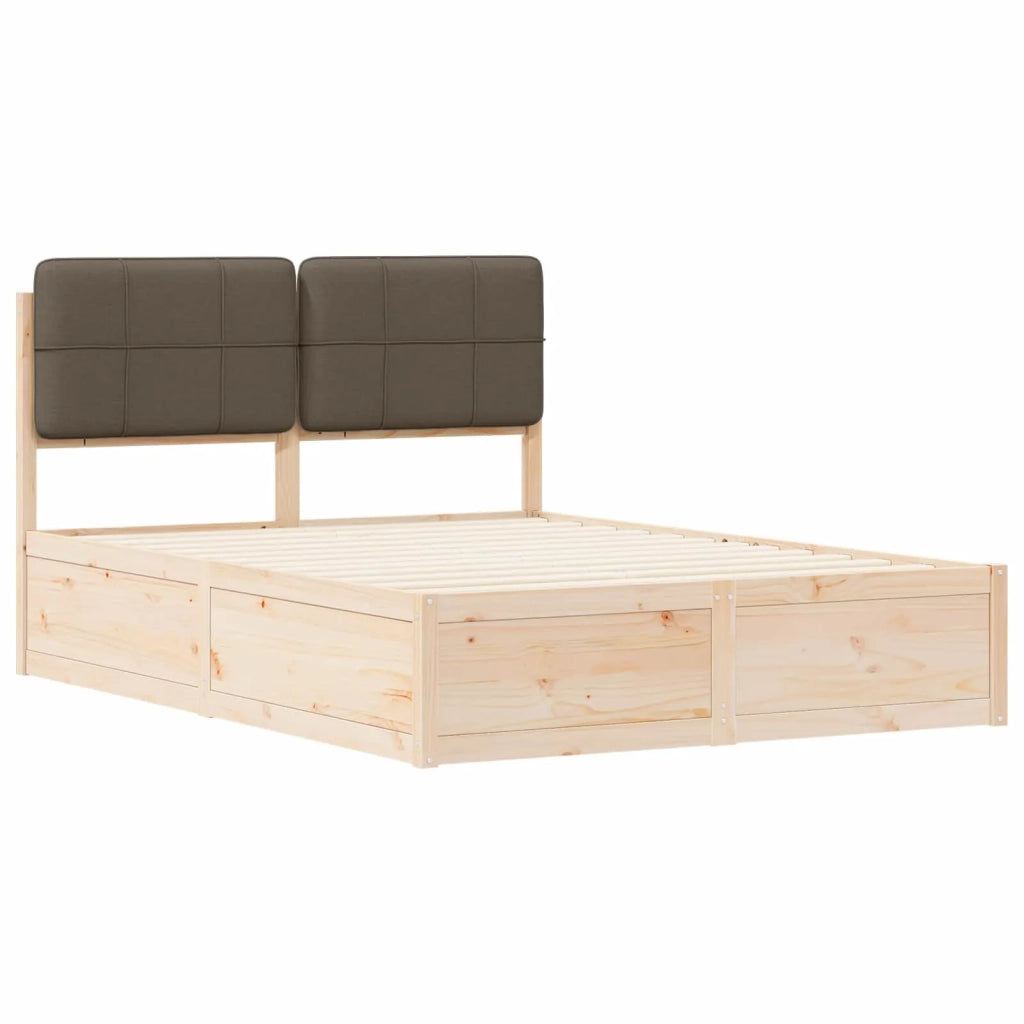 Letto con Testiera Rivestita Talpa 135 x 190 cm Pino massello 3398207