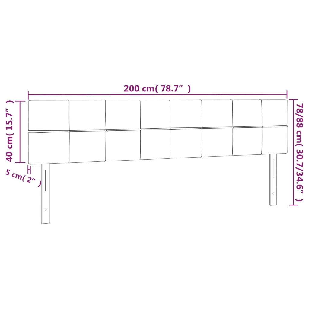 Testiera 2 pz-Set di 2 Testata-Testiera Decorativa Marrone Scuro 100x5x78/88 cm in Tessuto 747832