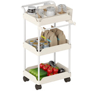 Carrello Ausiliario 3 Ripiani con Ruote ¨C Xylo ¨C Bianco con Cestini Estraibili