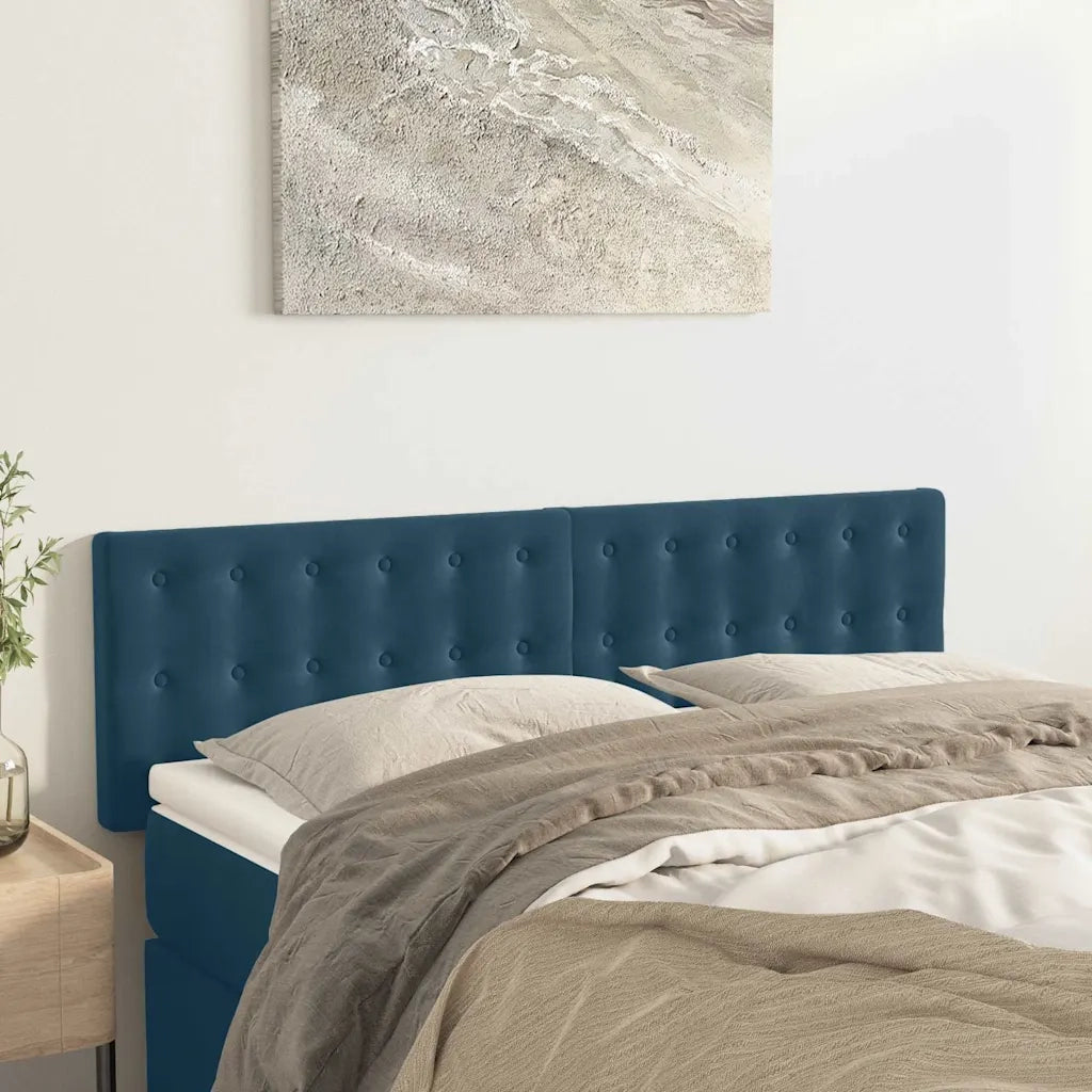 Testiera | Testata Blu Scuro 144x5x78/88 cm in Velluto