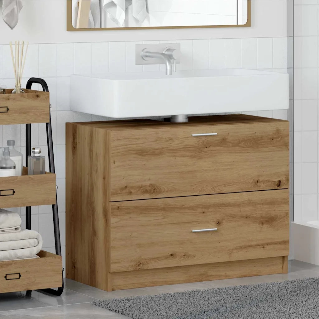 Mobile da Bagno | Armadio da bagno con cassetto Rovere artigianale 78 x 37 x 59 cm