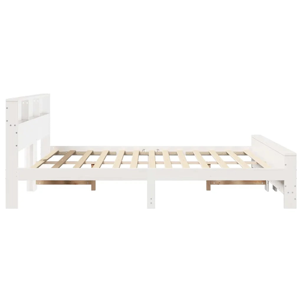 Struttura del letto-Giroletto-Rete del Letto Bianco 200 x 200 cm Legno multistrato 248824