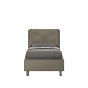 BS COM Letto singolo senza rete imbottito 80x210 similpelle cappuccino