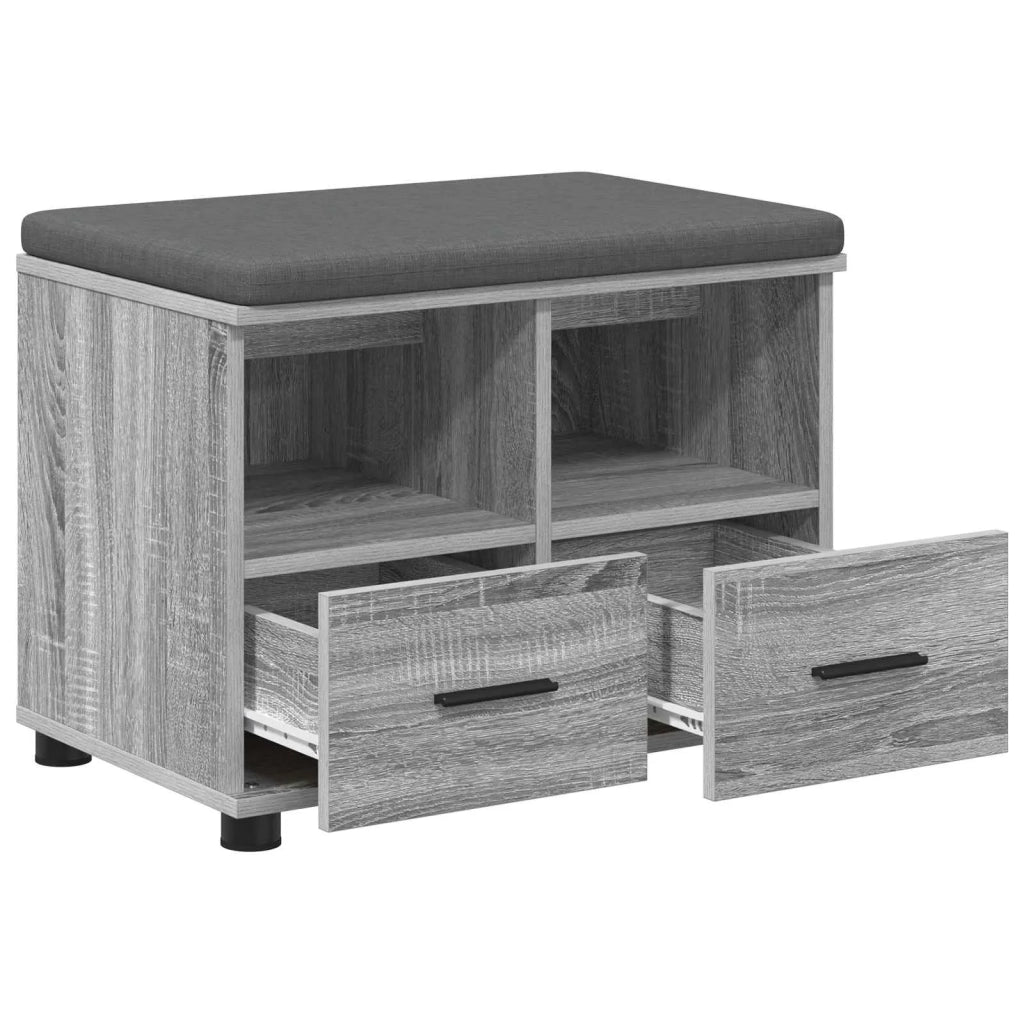 Panca per ingresso con cuscino-Sgabello-Panca da Corridoio Grigio Sonoma 60 x 38 x 46 cm 803315