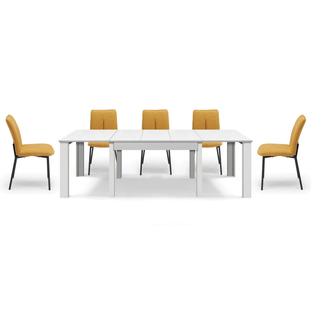 Tavolo allungabile da pranzo 130x90 fino a 250 cm Bianco Frassino modello BRIO MADE IN ITALY design moderno ideale per cucina, soggiorno e sala da pranzo