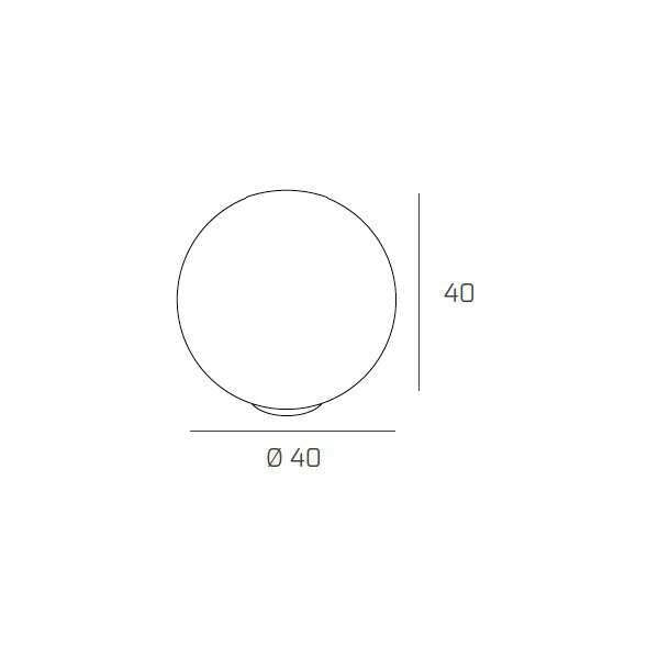 MOON LAMPADA DA TAVOLO D40 CM 1 LUCE ATTACCO E27 VETRO TRASPARENTE E ROSSO