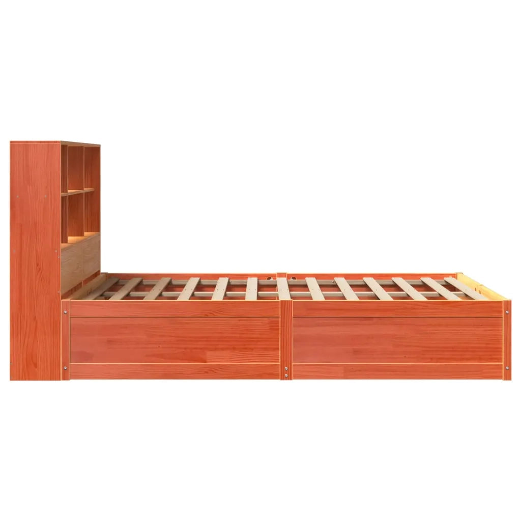 Giroletto senza Materasso-Struttura Letto Marrone Cera 150x200 cm Legno di Pino 346383