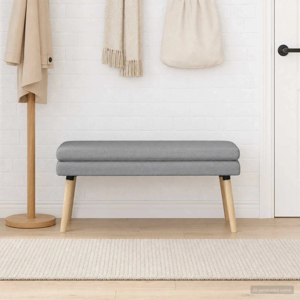 Panchina a doppio strato Grigio Chiaro 110 x 40 x 47 cm Tessuto 42038445