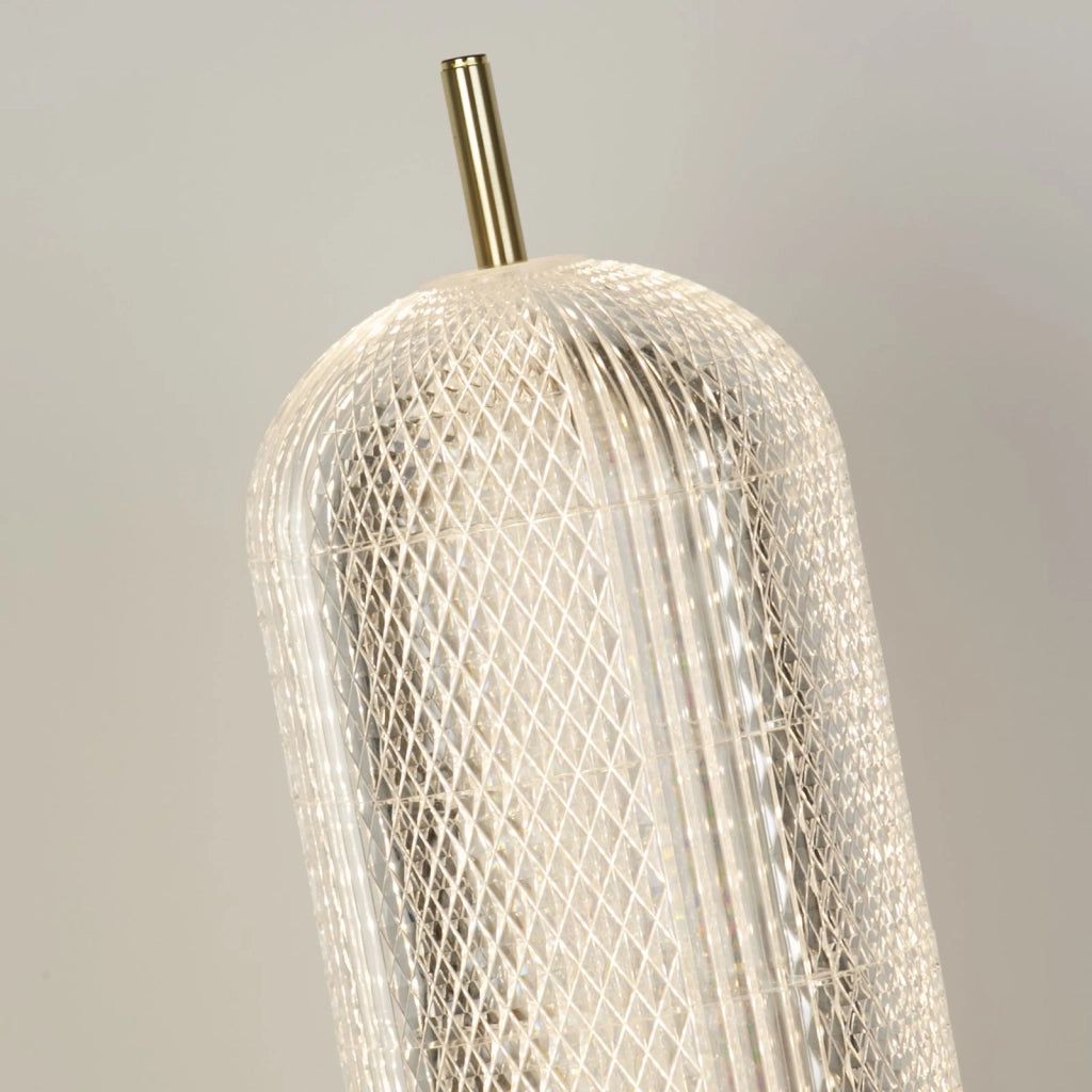 Lampada da tavolo a LED Capsule, metallo ottone satinato e paralume in acrilico