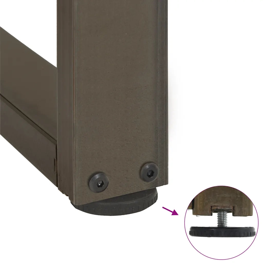 Gambe per tavolo da bar a forma di T 2 pz nere 40x35x(100-101) cm in acciaio 4013087
