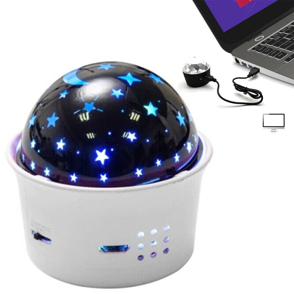 Trade Shop - Mini Proiettore Di Stelle Controllo Vocale Led Multicolor Ricaricabile Portatile -