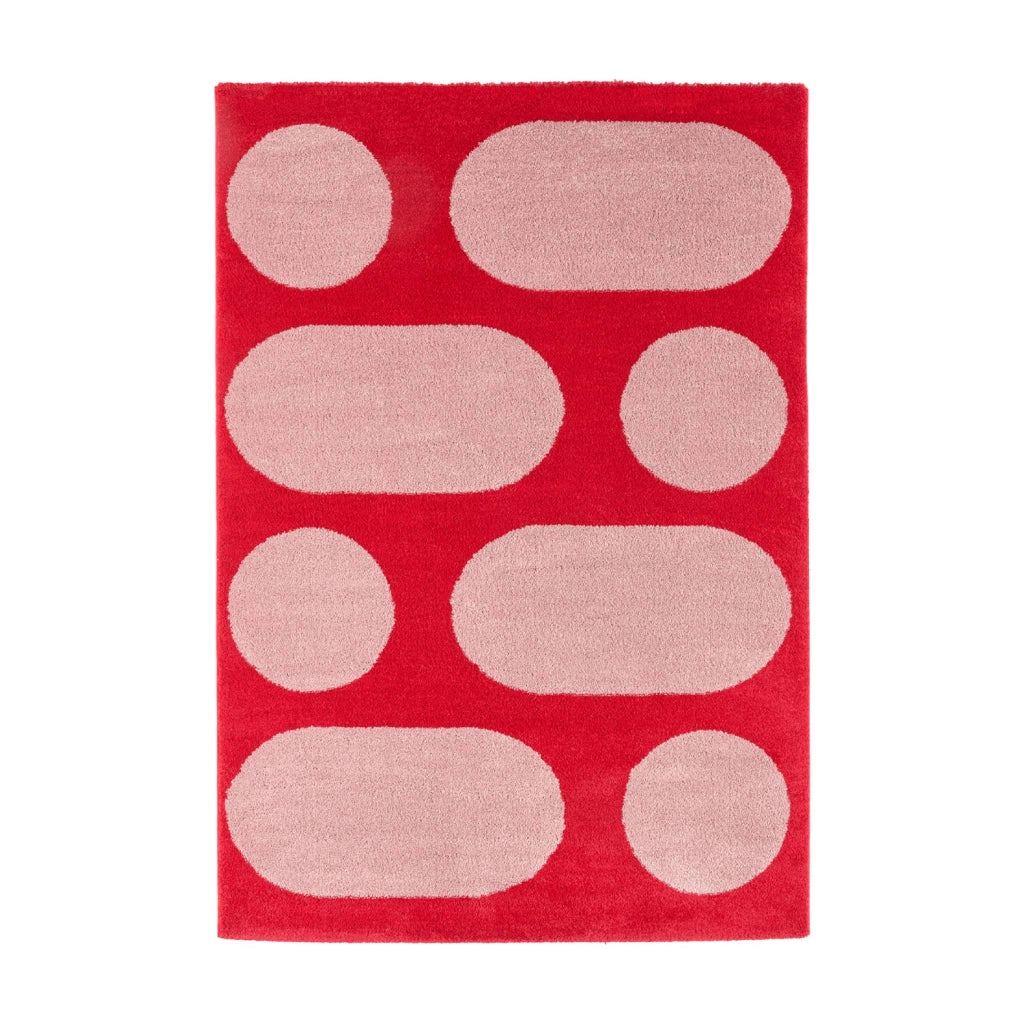 Tappeto da interno con motivo moderno, rosso, rosso