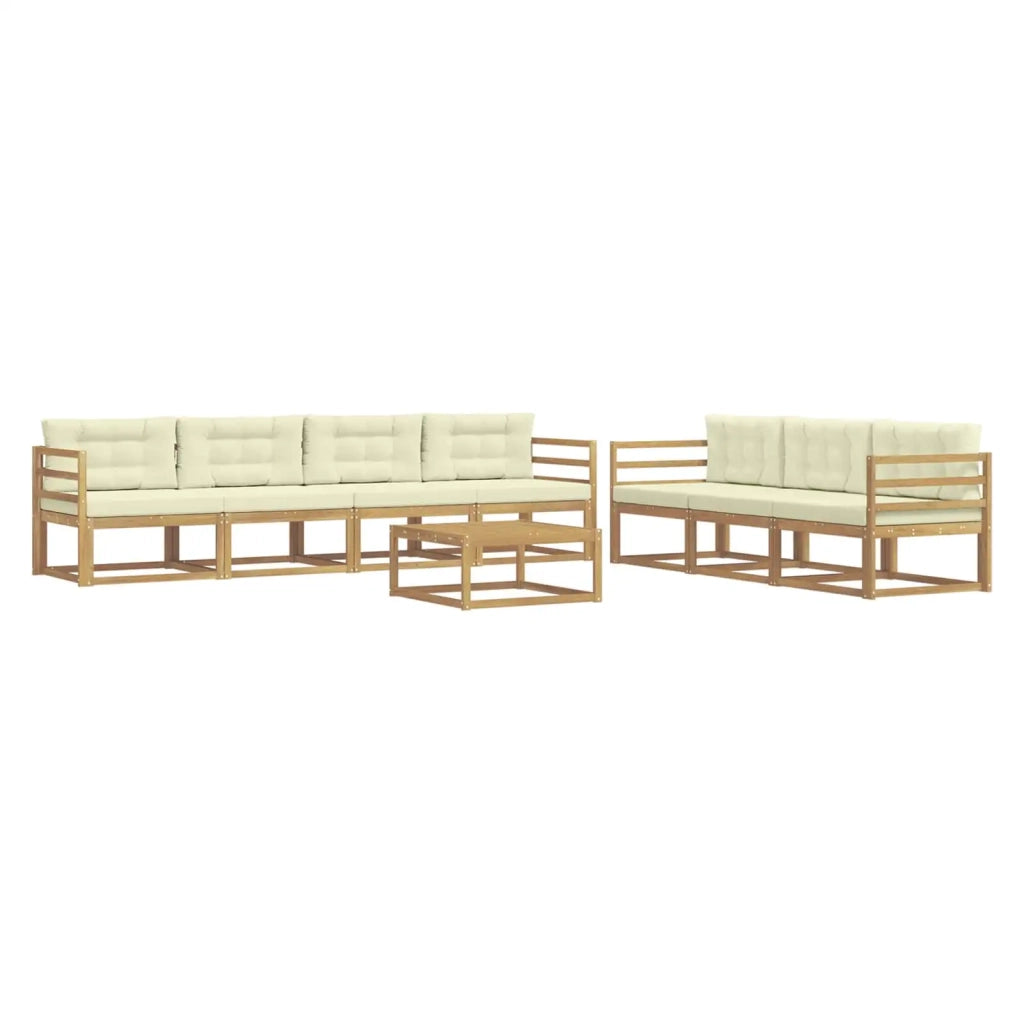 Set di divani da esterno 7 pz Bianco e Crema 3386149
