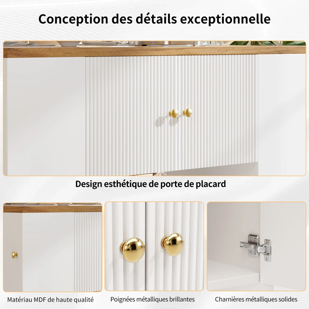 Mobile da Cucina con Cassetti e Ripiani ¨C Xylo ¨C Bianco