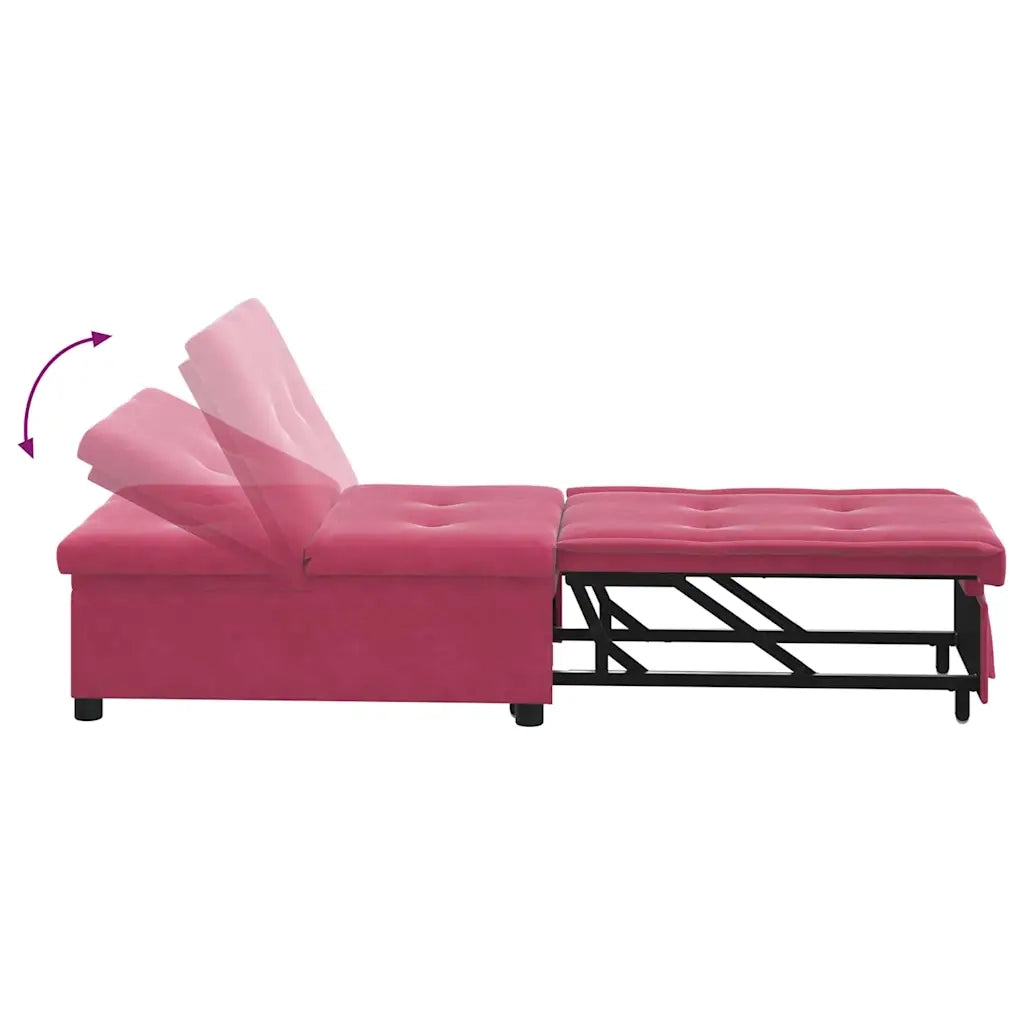Divano letto Rosso Vino 194 x 67 x 82 cm Velluto 42008599