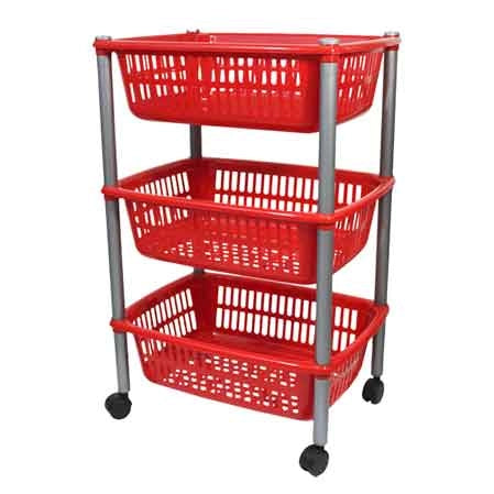 CARRELLO MULTIUSO TRE RIPIANI cm 40x30x85h