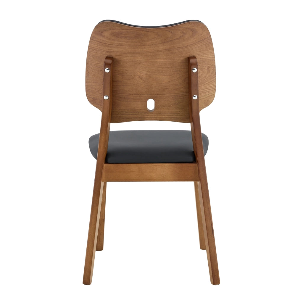 Set di 2 sedie da pranzo con schienale a farfalla, sedie moderne in legno con seduta imbottita, sedie di design per cucina, sala da pranzo e soggiorno