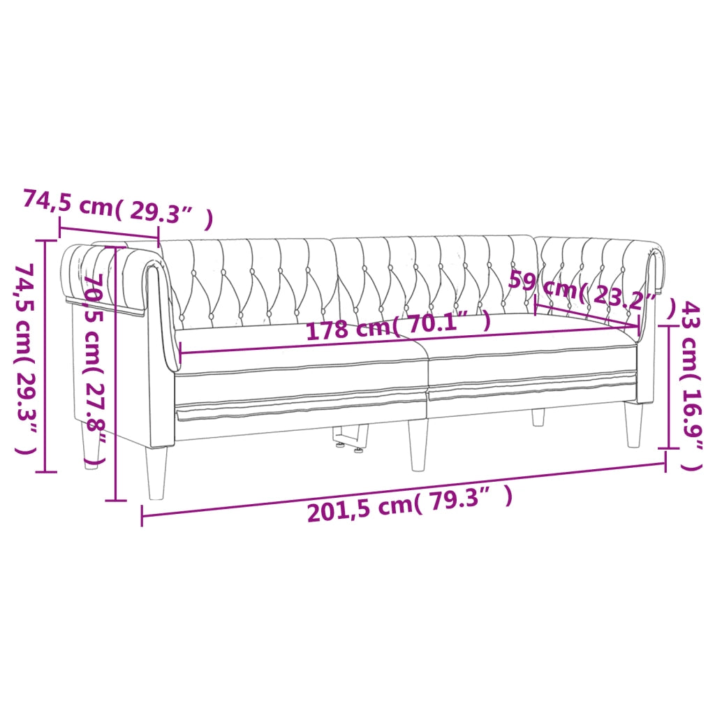 Set di Divani 3 pz Marrone in Tessuto 3209199