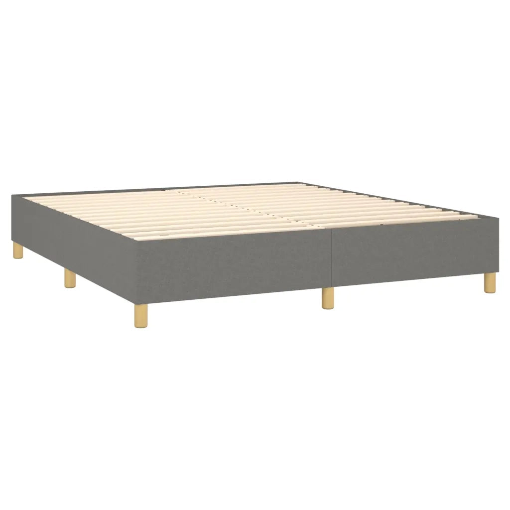 Giroletto a Molle con Materasso Grigio Scuro 160x200 cm Tessuto 3128694