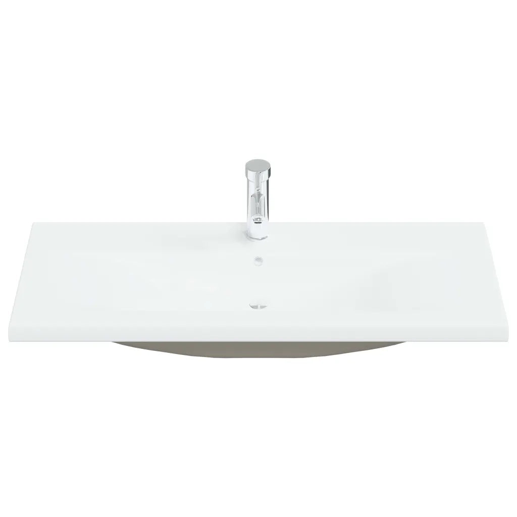 Lavabo da Incasso-Lavandino-Lavello con Rubinetto 101x39x18 cm in Ceramica Bianco