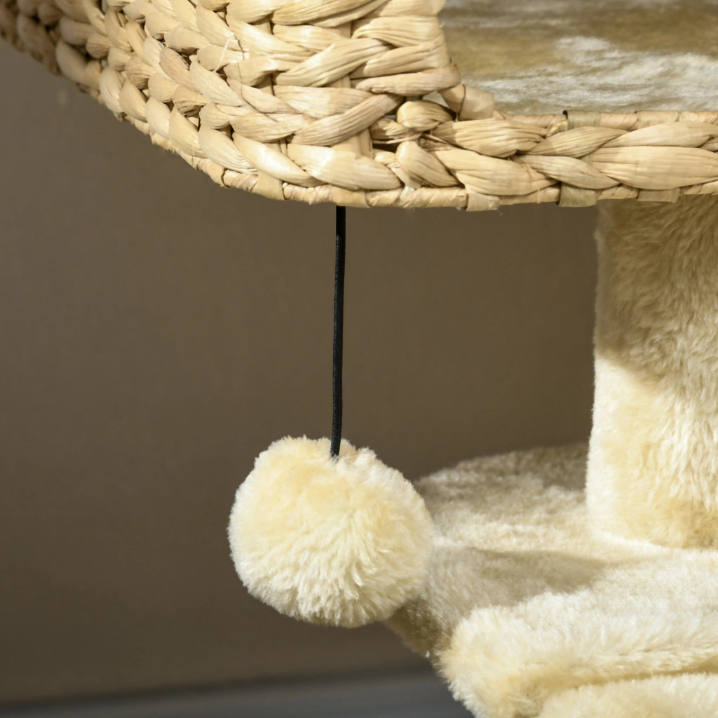 TIRAGRAFFI per gatti 98 cm beige in pannello di legno