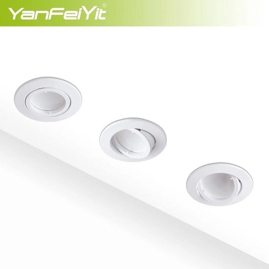 Lampade a LED in abbinamento ultra piano - 5 pezzi | Regolabile - 3W 230V - Modulo ceramico intercambiabile - Bianco caldo 3000K - Inclinabile lampada da soffitto - Bianco opaco rotondo