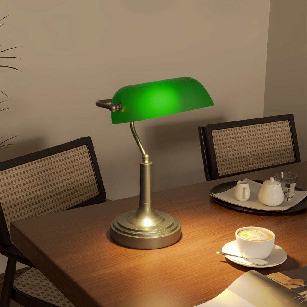 Lampada da Scrivania con Interruttore a Levetta e Paralume Regolabile ¨C zephmum ¨C Verde