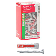 Tassello con Vite 8 S Vite Fischer Duopower 50 Pezzi Ø 8 x 40 5 x 50 mm