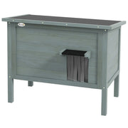 Cuccia per gatti da esterno, resistente alle intemperie, 1 finestra, 1 ingresso, 85 x 50 x 68,5 cm, grigio scuro + nero