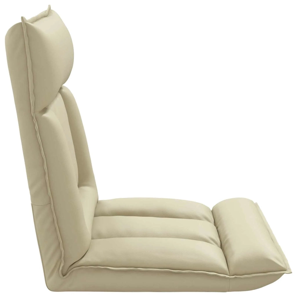 Sedia da Pavimento Crema 55 x 61 x 70 cm Pelle Sintetica 42028183