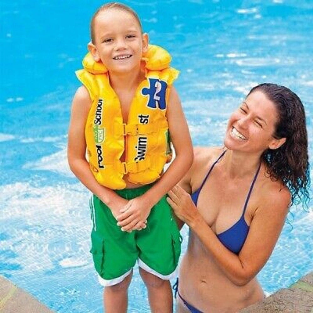 Trade Shop - Giubbotto Giubbino Pool School Salvagente Gonfiabile 50x47cm Bambini Nuoto 58660 -