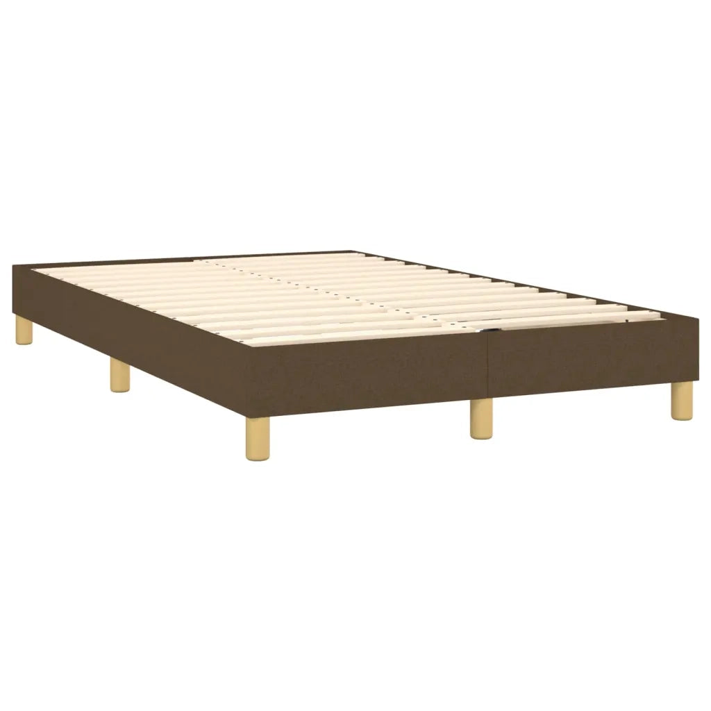 Letto a Molle Materasso e LED Marrone Scuro 120x200 cm Tessuto 3133864