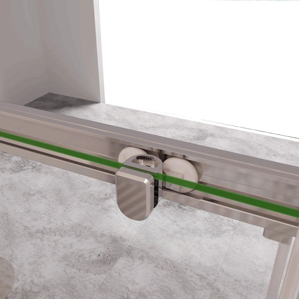 185 cm Box Doccia Angolare Porta Scorrevole con Parete Fissa Vetro Temperato 5 mm Trasparente Telaio Cromato Lucido 130x90 cm