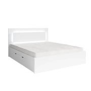 Letto NOFI 180 x 200 cm con doghe e 2 cassetti contenitore - bianco