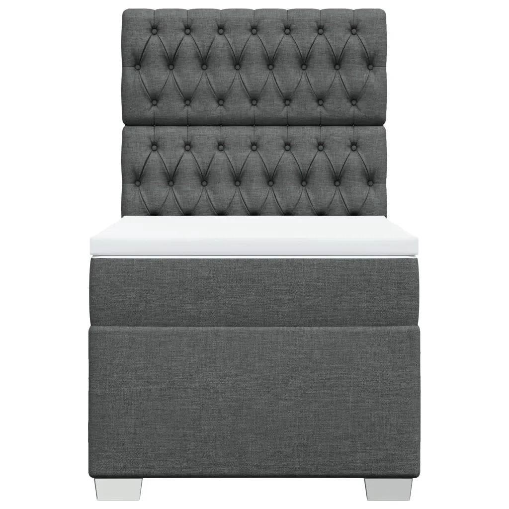 Giroletto a Molle con Materasso Grigio Scuro 80x200 cm Tessuto