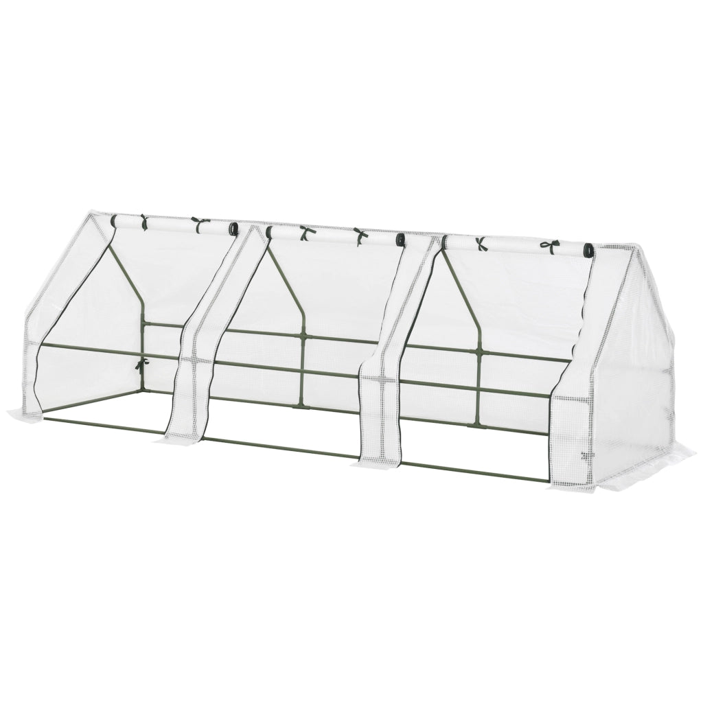 Serra da Giardino Tunnel ¨C Xylo ¨C 270x90x90 cm Bianco PE Anti-UV con 3 Finestre