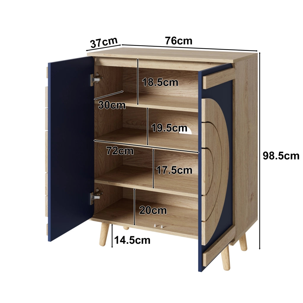 Scarpiera con Ante Geometriche e Ripiani ¨C Xylo ¨C Legno, Multilivello