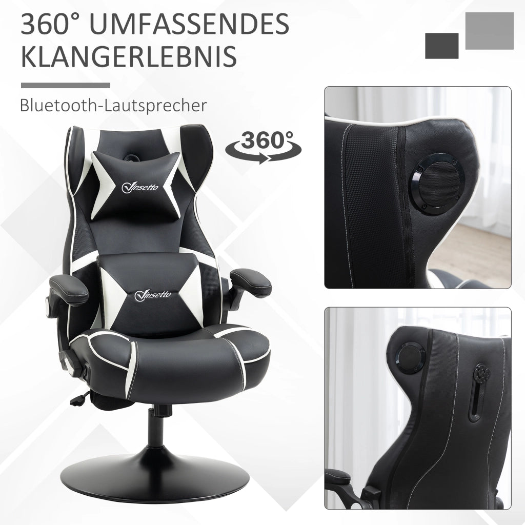 Poltrona Gaming ¨C zephmum ¨C Nero e Bianco, 69x73x118 cm