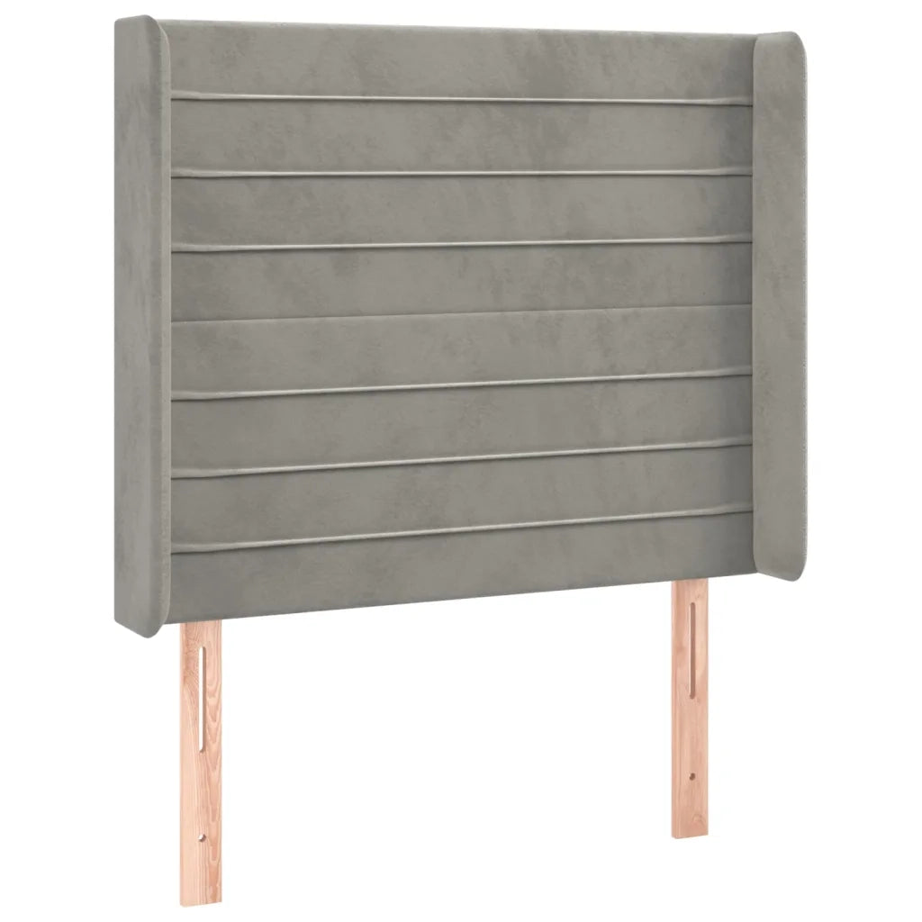 Testiera a LED-Testata con LED Grigio Chiaro 83x16x118/128 cm in Velluto 661312